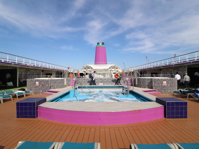 MS Ambition visited Portsmouth on April 23. Pictured is the top deck with a swimming pool.