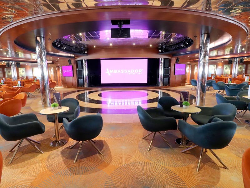 Pictured: Interior of the Ambassador Cruise ship.