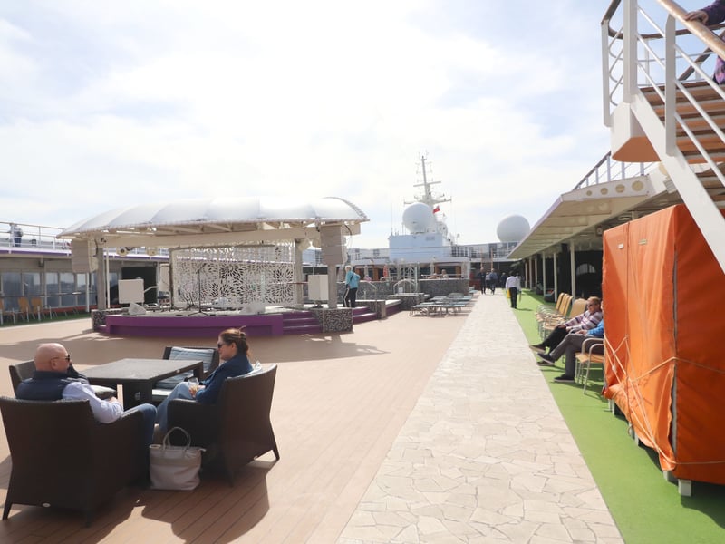 Top deck of the cruise ship