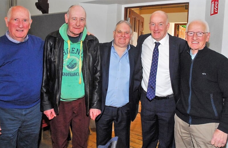   Stars from the past and present of Leitrim Gaelic games and the wider GAA world gathered in St Patrick's Church in Mohill for a special anniversary mass on Saturday April 9, to honour the late Packie McGarty and Cathal Flynn. The famous duo, so intrinsically linked in the Green & Gold in the late 50s and 60s, passed away within weeks of each other last year and due to Covid restrictions, the Leitrim public were not able to honour their heroes. Observer photographer Willie Donnellan was present to record some images of the event and the meal afterwards, kindly sponsored by former Leitrim footballer Joe Leydon, in the Canon Donohue Memorial Hall. Packie McGarty - Lovely Leitrim’s greatest ever footballer Cathal was as good as any of them reckoned Packie McGarty Leitrim legend Cathal Flynn was a star among stars in epic Galway rivalry says former Tribe star Packie McGarty - Lovely Leitrim’s greatest ever footballer