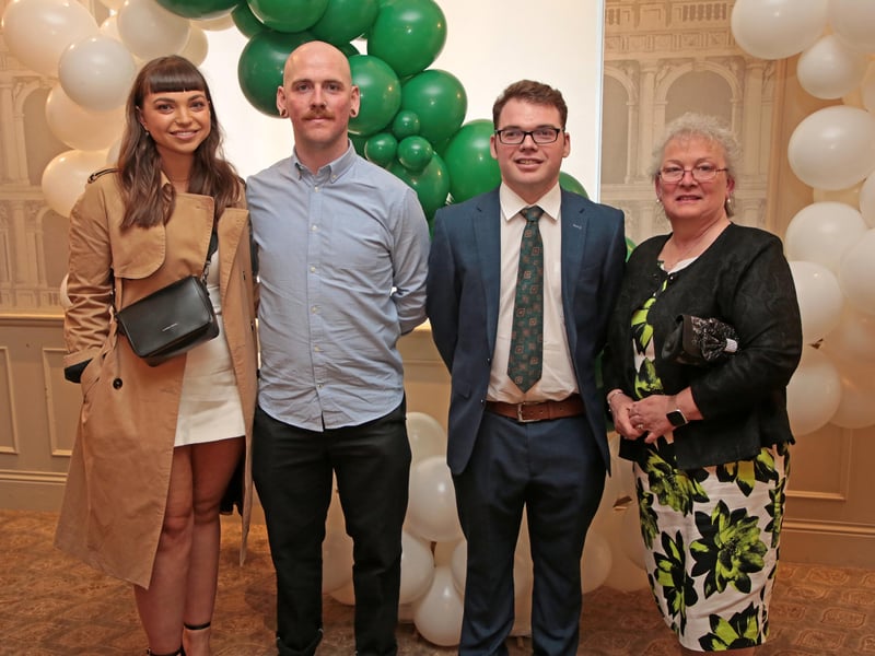 Caption: Olivia O'Donohoe, Jason, Rían and Fidelma Cox