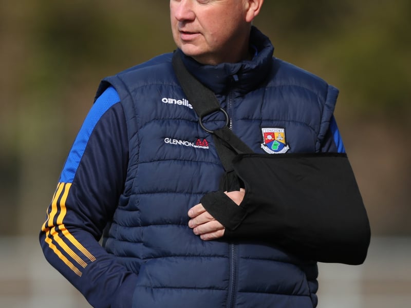 Caption: Longford manager Adrian Moran before the Allianz Hurling League Division 3B Final at Avant Money Páirc Seán Mac Diarmada in Carrick-on-Shannon Photo by Michael P Ryan/Sportsfile
