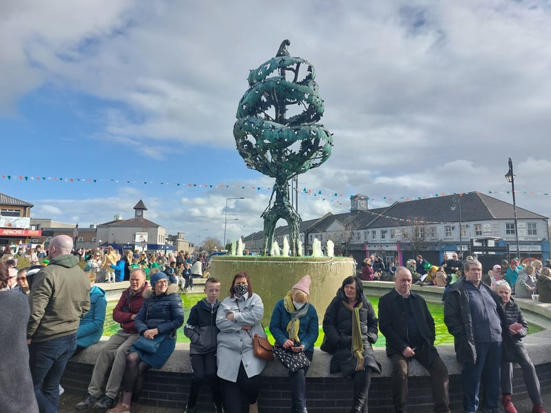 Crowds enjoying the music and celebrations for St Patrick's Day