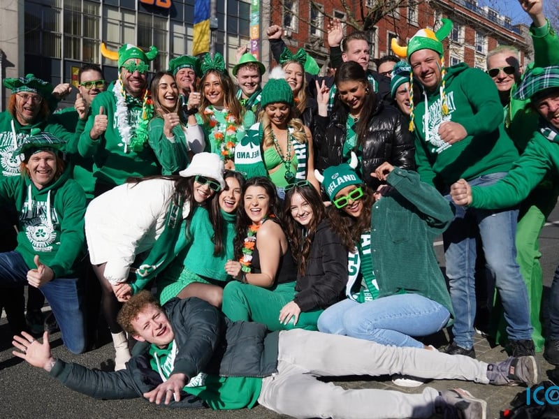 People arriving for the St Patrick’s Day Parade in Dublin