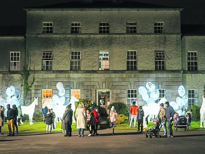 Connolly Barracks came alive at the weekend as crowds gathered to see the Light Brigade installation Picture: Ugnius Brazdziunas