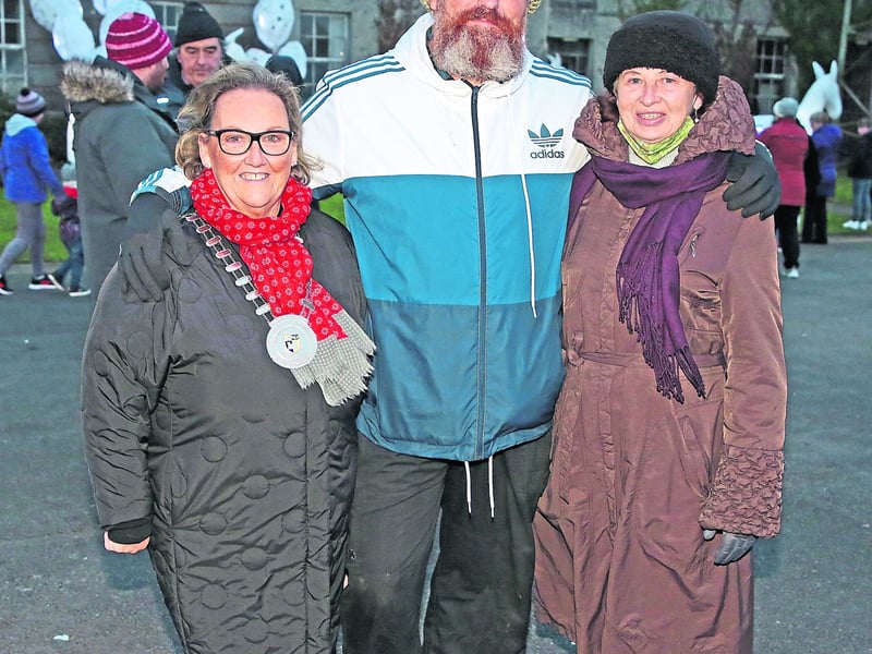 Longford County Council Cathaoirleach Cllr Peggy Nolan, Shane Crossan and Mary Holmes Picture: Shelley Corcoran