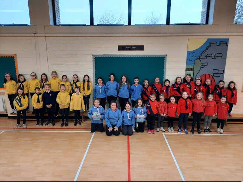 Knockbridge Girl Guides, Brownies and Ladybirds wore their uniforms to Knockbridge NS to mark World Thinking Day on Tuesday, February 22nd.