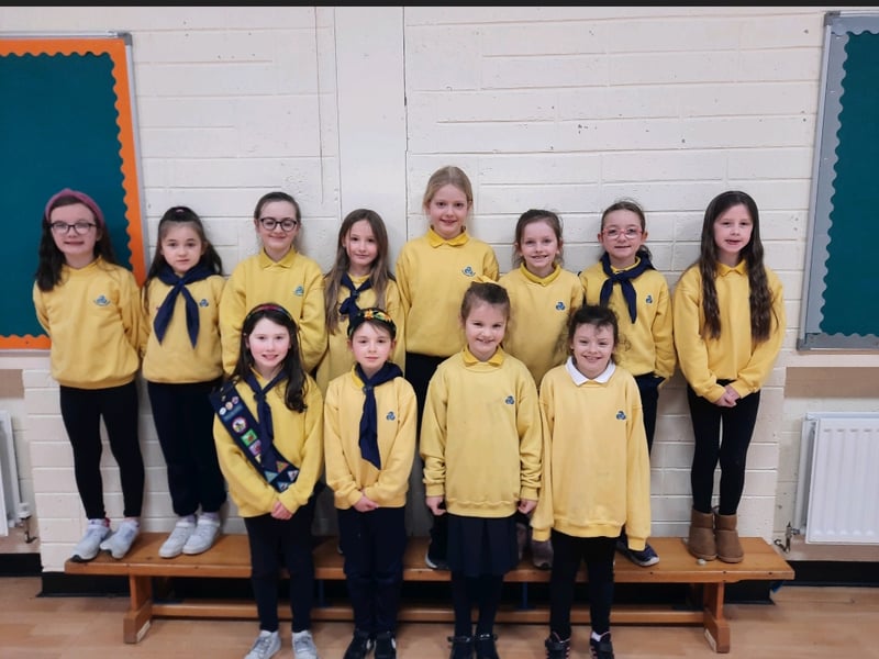 Knockbridge Girl Guides, Brownies and Ladybirds wore their uniforms to Knockbridge NS to mark World Thinking Day on Tuesday, February 22nd.