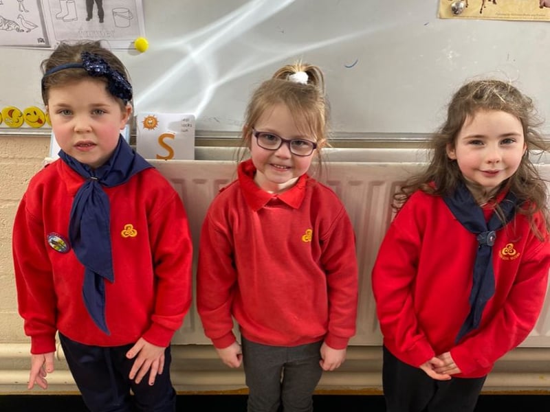 Knockbridge Girl Guides, Brownies and Ladybirds wore their uniforms to Knockbridge NS to mark World Thinking Day on Tuesday, February 22nd.