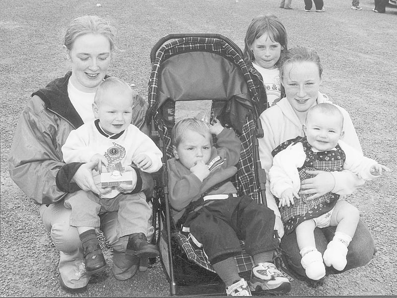 Caption: Great family day at 2001 Dring Summer festival: Rosie O'Hara with Colin and Daryl Sexton, Aughnacliffe and Rebecca, Mairead and Brenda O'Hara from Coolarty