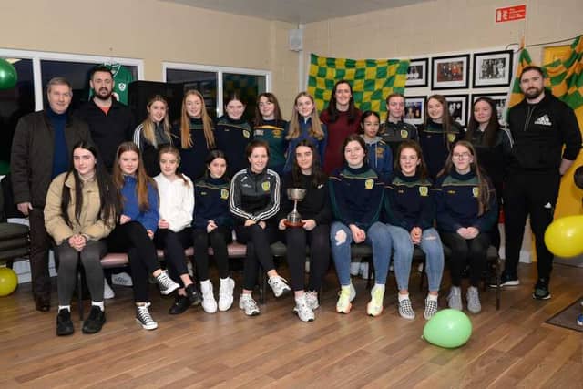 Ballinamore Sean O'Heslins were delighted to host Dublin and former Ireland rugby international Hannah Tyrell on Saturday. Hannah presented medals to our U14, U16 and Minor ladies teams. Hannah was an inspiration on the night and it was a fantastic opportunity for our players and supporters to meet such an accomplished player. A special thanks to Hannah for giving up her time to meet the players, a huge well done to the players who received medals and thanks to everyone that helped out on the night. Leitrim cruise to victory over Fermanagh in opening round of Lidl LGFA National League - GALLERY Melvin Gaels secures spot on Gaelic4teens LGFA programme Check out the 2021 Leitrim Observer Ladies Club team of the Year