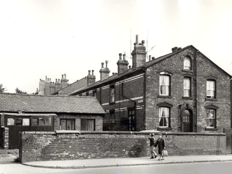 Tong Road in September 1966. Fox View ran between these two buildings. Included in slum clearance plans for the Armley area.