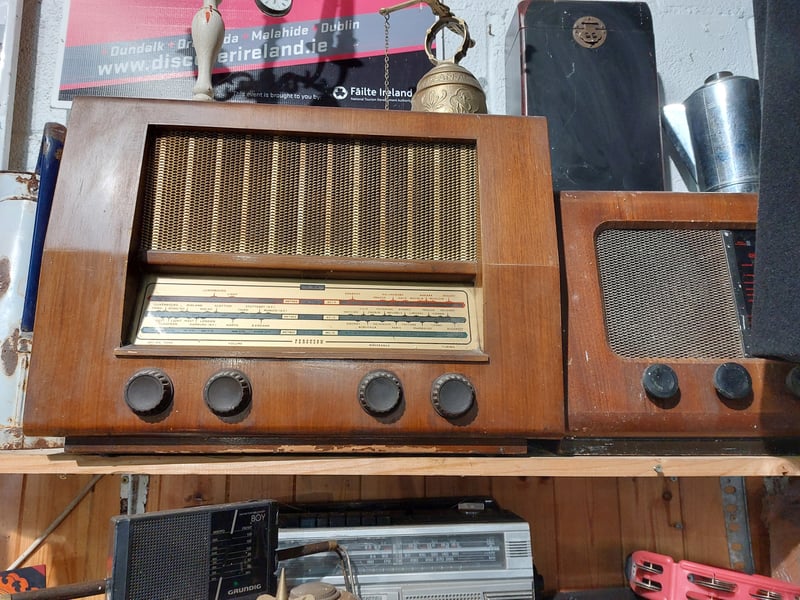 Blast from the past: An old wood panelled dial radio