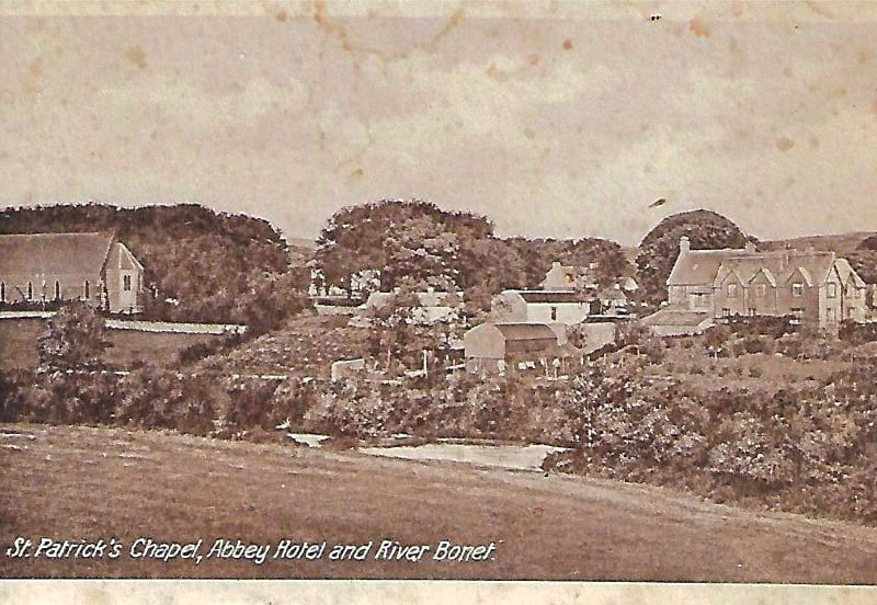 Use the NEXT above to go through the gallery The rear of the hotel and church in 1960