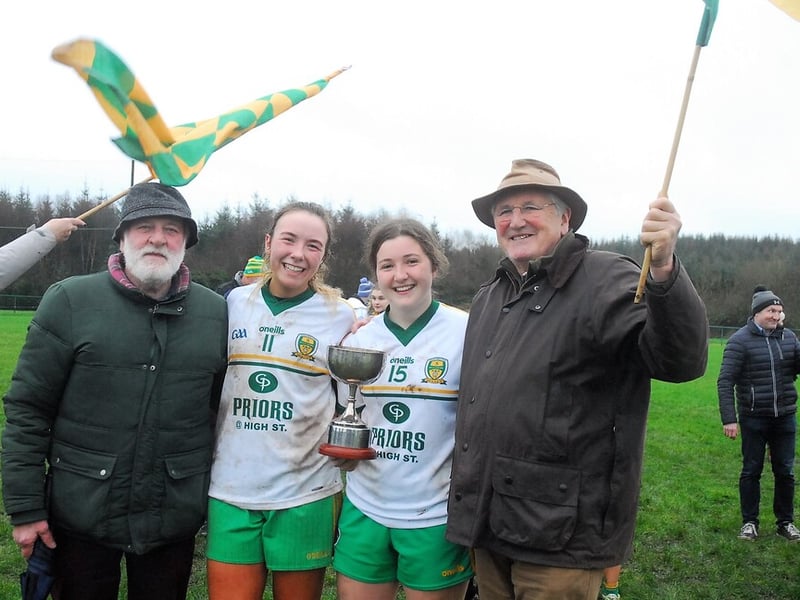 Use > to navigate photos Fans braved the cold and rain in Fenagh's Pairc Seain O'Laodaoin on Saturday afternoon to witness Ballinamore Sean O'Heslins getting the better of Glencar Manorhamilton in the Leitrim LGFA Minor Championship Final. And of course, Observer photographer Willie Donnellan was there to capture some great images of fans and Ballinamore's celebrations ..... see who you can spot! Padhraic determind to see Glencar Manorhamilton rise to level of Galway greats Glencar Manorhamilton's tale of two halves Leitrim GAA launch new jersey and leisurewear range after announcing new deal with McKeever Sports