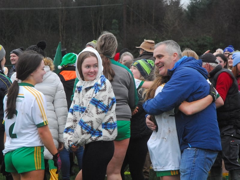 Use > to navigate photos Fans braved the cold and rain in Fenagh's Pairc Seain O'Laodaoin on Saturday afternoon to witness Ballinamore Sean O'Heslins getting the better of Glencar Manorhamilton in the Leitrim LGFA Minor Championship Final. And of course, Observer photographer Willie Donnellan was there to capture some great images of fans and Ballinamore's celebrations ..... see who you can spot! Padhraic determind to see Glencar Manorhamilton rise to level of Galway greats Glencar Manorhamilton's tale of two halves Leitrim GAA launch new jersey and leisurewear range after announcing new deal with McKeever Sports