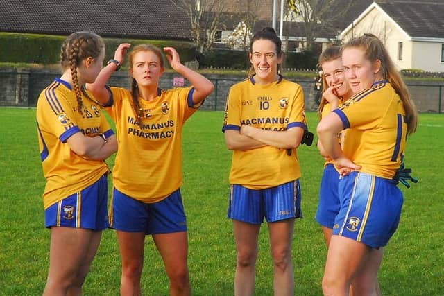Use > to navigate photos Glencar Manorhamilton's dreams of a upset victory in the Connacht LGFA Senior Club Final were shattered in deadly and ruthless fashion by a storming second half display from defending champions Kilkerrin Clonberne in Swinford on Sunday. Trailing by just three points at halftime, the Leitrim champions could only watch as the Galway side stormed to a 4-22 to 1-6 victory to complete their three-in-a-row of provincial titles. Observer photographer Willie Donnellan was there to capture some great images of fans from both teams at the game ..... see who you can spot! Annaduff fans celebrate victory over Glencar Manorhamilton in U20 "C" Final - GALLERY Dromahair dreams shattered by late Harps scoring burst TG4's Underdogs to take on All-Ireland champions in season finale