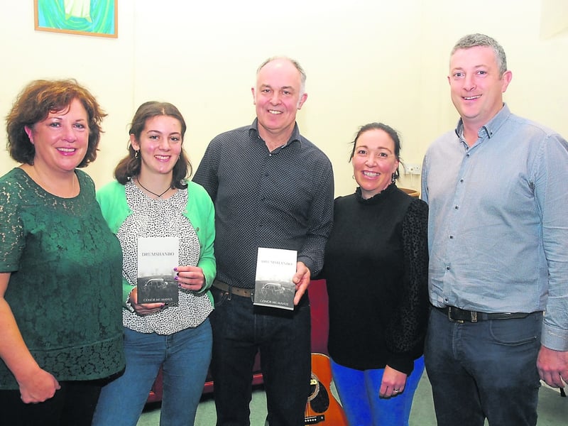 Use > to navigate photos   McManus family members, Catriona, Lucy, Conor, Andrea and Patrick pictured at the launch of Conor's book 'Drumshanbo' in Aras Phadraig on Saturday evening last, November 6