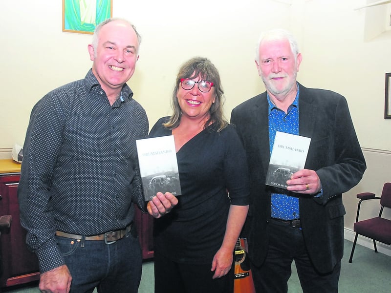 Use > to navigate photos   Conor McManus, Eileen O'Toole and Charlie McGettigan who launched the book in Aras Phadraig, Drumshanbo