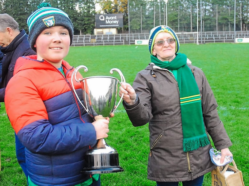 Use > to navigate photos After the disappointment of their Senior Final loss, Mohill footballers had something to celebrate when their second string side stormed to a 2-10 to 1-4 victory over Glenfarne Kiltyclogher in the Corrib Oil Junior A Championship Final on Sunday in Avant Money Pairc Sean Mac Diarmada. Observer photographer Willie Donnellan was there to capture some great images from the Mohill celebrations ..... see who you can spot. Cluainin celebrate as they end Carrick five-in-a-row dreams - GALLERY Fans enjoy the action as Cluainin and Carrick-on-Shannon clash in Leitrim Senior Hurling Final - GALLERY Another title for St Patrick's Dromahair as they overcome Kiltubrid to win Junior C crown - GALLERY