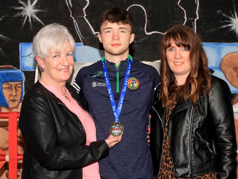 Use > above to go through photos Dean pictured with his granny Phil Clancy and mother Georgina Picture: James Molloy