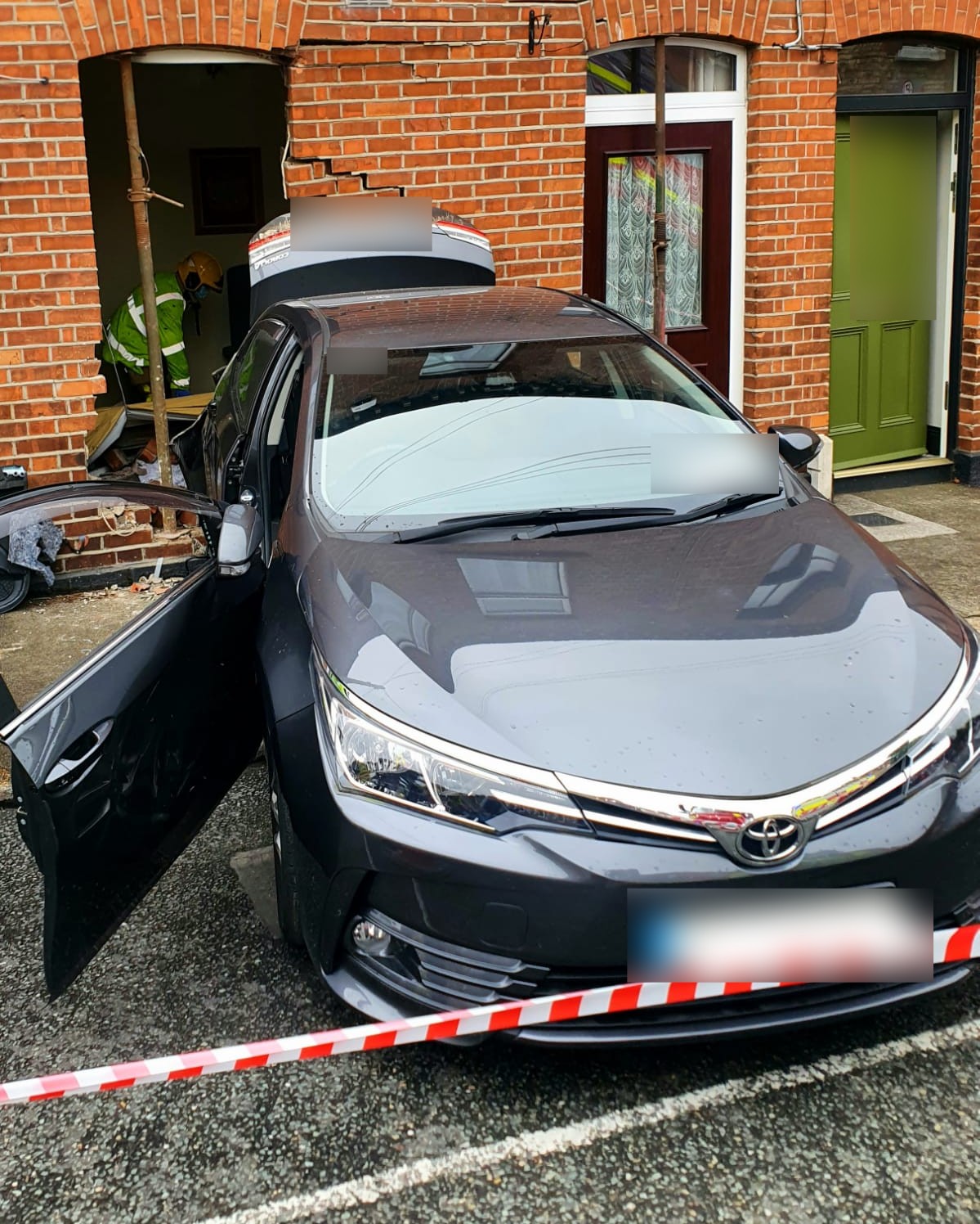 It's clear the vehicle struck the wall in a high-speed impact but it's not known how the car managed to get into that position. 
