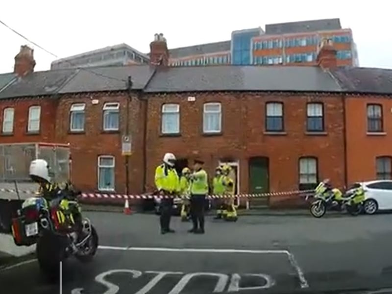 The area was sealed off while gardaí and emergency services attended the incident.