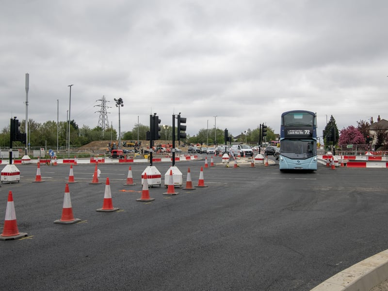 The new traffic layout at Dawsons Corner includes noticeable changes to how people access the Ring Road (A6120) and Bradford Road (B6157).