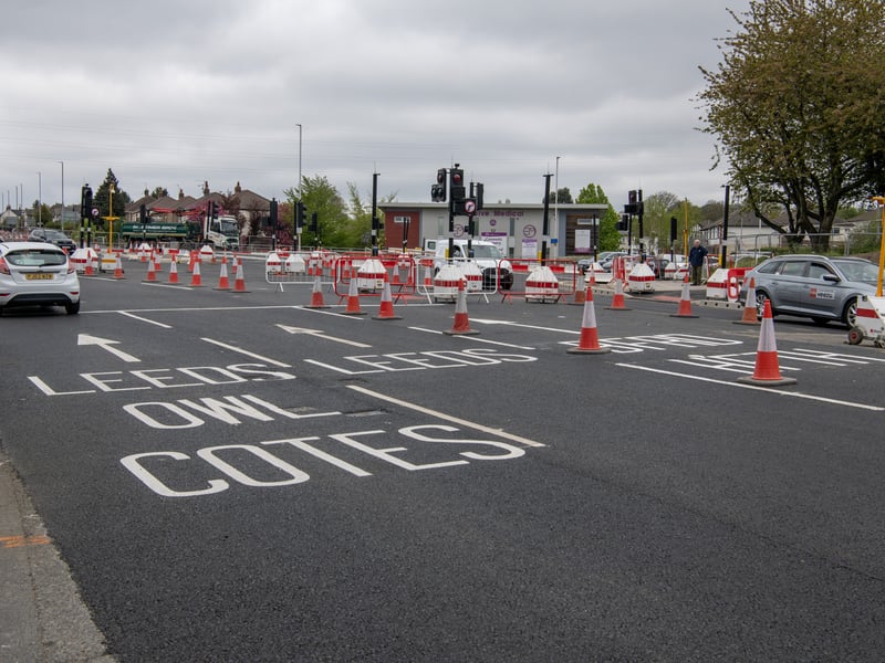The new traffic layout at Dawsons Corner includes noticeable changes to how people access the Ring Road (A6120) and Bradford Road (B6157).