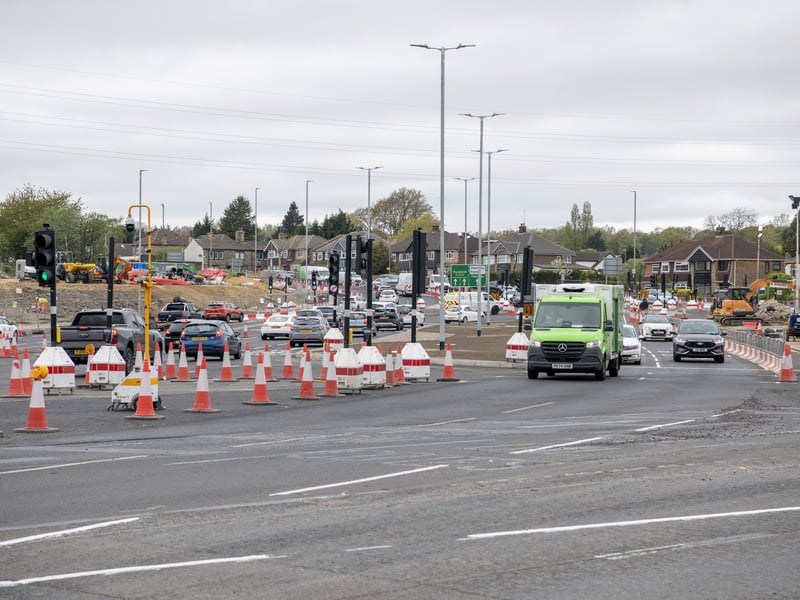 The new traffic layout at Dawsons Corner includes noticeable changes to how people access the Ring Road (A6120) and Bradford Road (B6157).