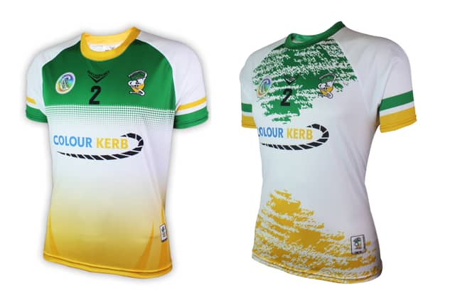 Designed by Aaron Dooley, Drumcullen and Keeva Davey, Shinrone, the winning designs were picked from over 400 entries into a competition to design a jersey run recently by the county board.