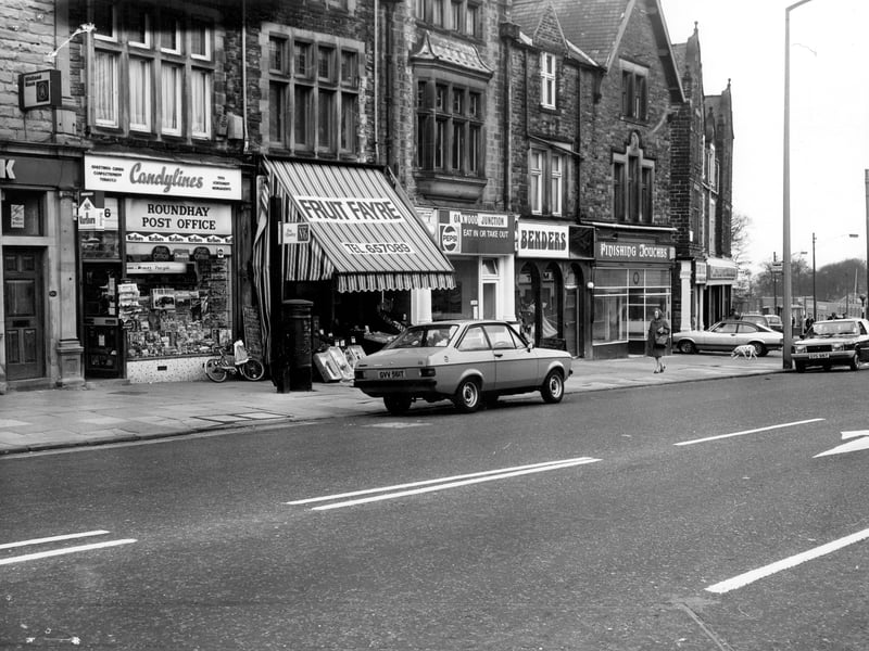 A parade of shops on Roundhay Road in April1980.