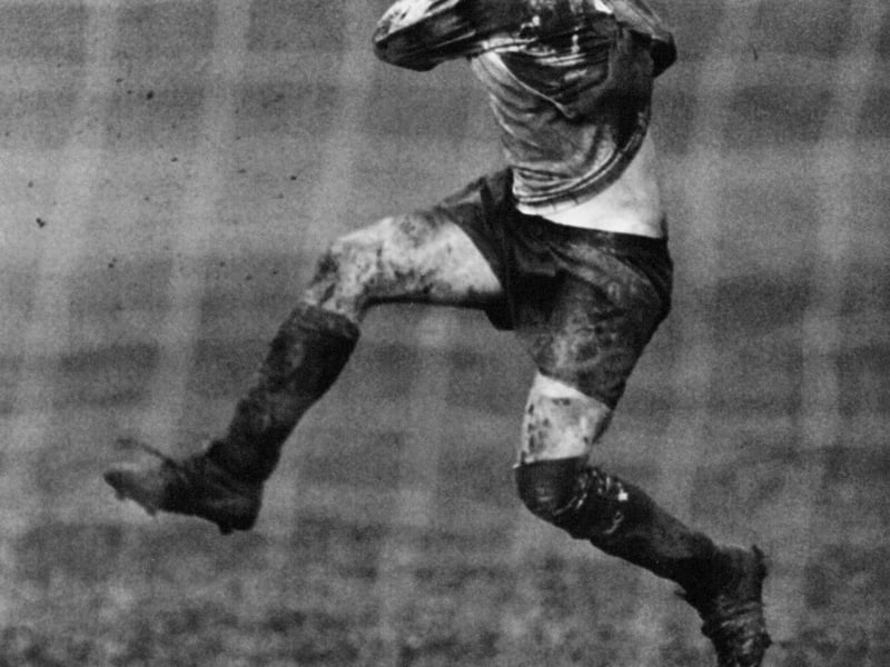Geoff Hughes was as happy as a mudlark when his goal paved the way for Queens Arms to beat Oakwood Athletic 3-1 in January 1988.