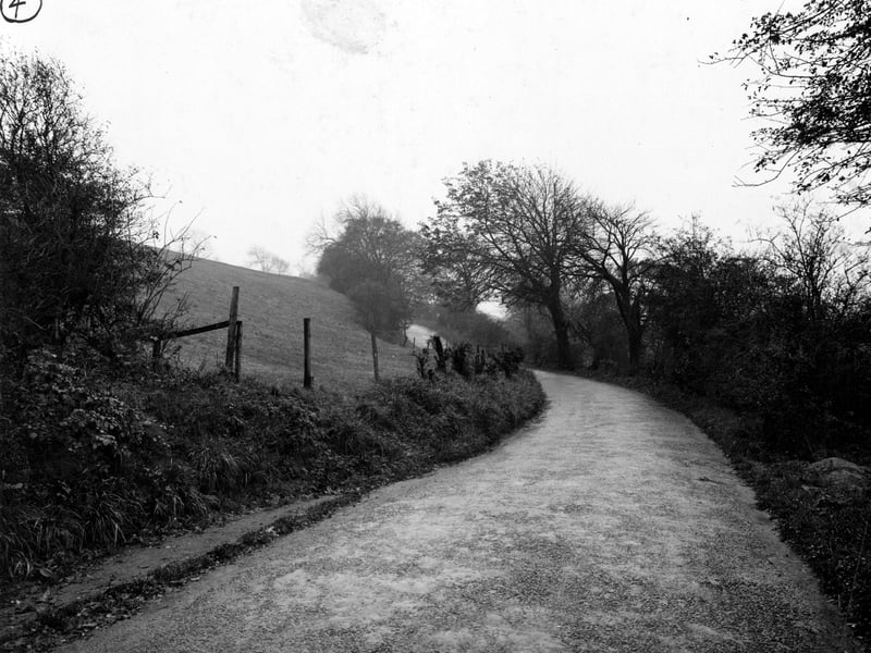 Troydale Lane before road improvements. Pictured in November 1937.