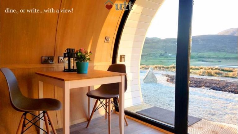 It has central heating, Wi-Fi, mains water, electricity and also shares a septic tank with the pod.