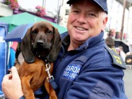 [caption id="attachment_239735" align="alignnone" width="269"] Ciaran McCahey (Garda Dog Unit) with 15 week old Charlie[/caption]