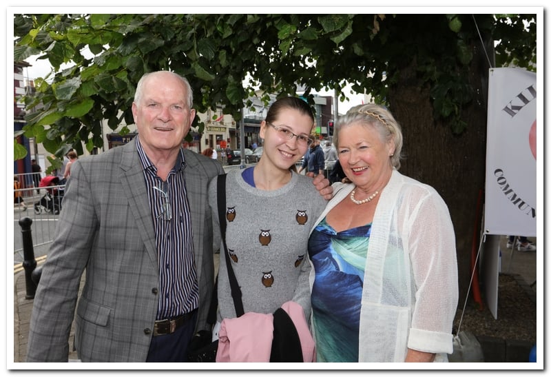 [caption id="attachment_170878" align="alignnone" width="800"] Pat Donlan and Sally Purcell with Croatian visitor Nika Konstanovich at the Kildare Town Derby Festival Parade last Sunday.[/caption]