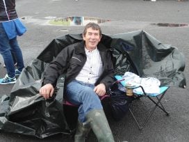 [caption id="attachment_177145" align="alignleft" width="272"] Eamonn O'Connor of Valleymount came prepared for the festival. Pic by Andy Hall.[/caption]