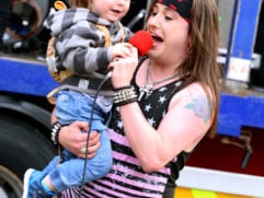 [caption id="attachment_108977" align="alignnone" width="241"] Lead singer from Stone Trigger Tommy Rockit and his son Zak[/caption]