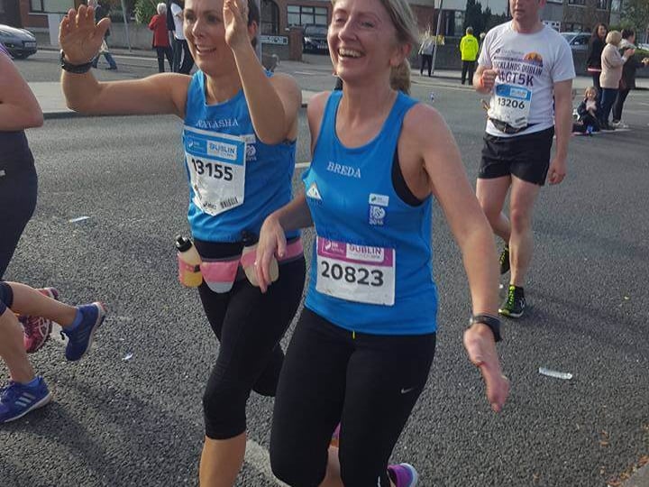 [caption id="attachment_125924" align="alignnone" width="720"] Two runners are in good spirits during the Dublin City Marathon[/caption]