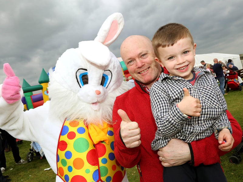[caption id="attachment_155608" align="alignnone" width="2250"] Michael and Gavin Burke with the Easter Bunny[/caption]