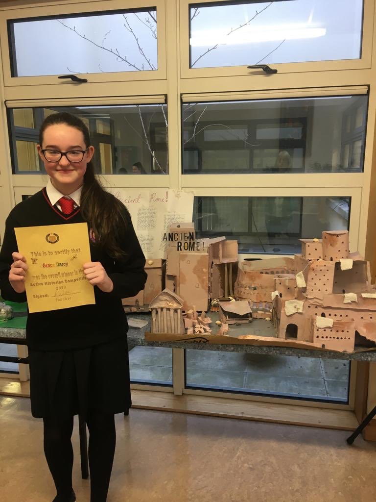 1st prize was awarded to Grace Darcy (A2) for her detailed and impressive model of Ancient Rome.