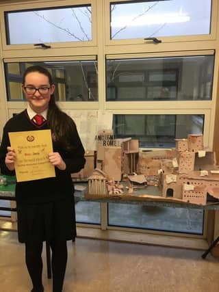 1st prize was awarded to Grace Darcy (A2) for her detailed and impressive model of Ancient Rome.