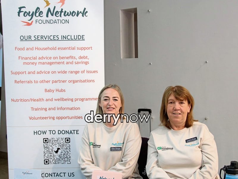 Ellen Harper and Louise Kane, Foyle Network Foundation, pictured at Health Fest NW held in The Millennium Forum.