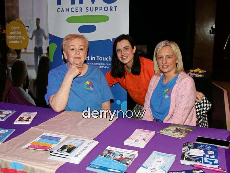 Angela, Trisha and Marianne, HIVE Team, pictured at Health Fest NW held in The Millennium Forum.