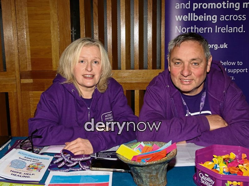 Leona and Damien, Action Mental Health pictured at Health Fest NW held in The Millennium Forum. 