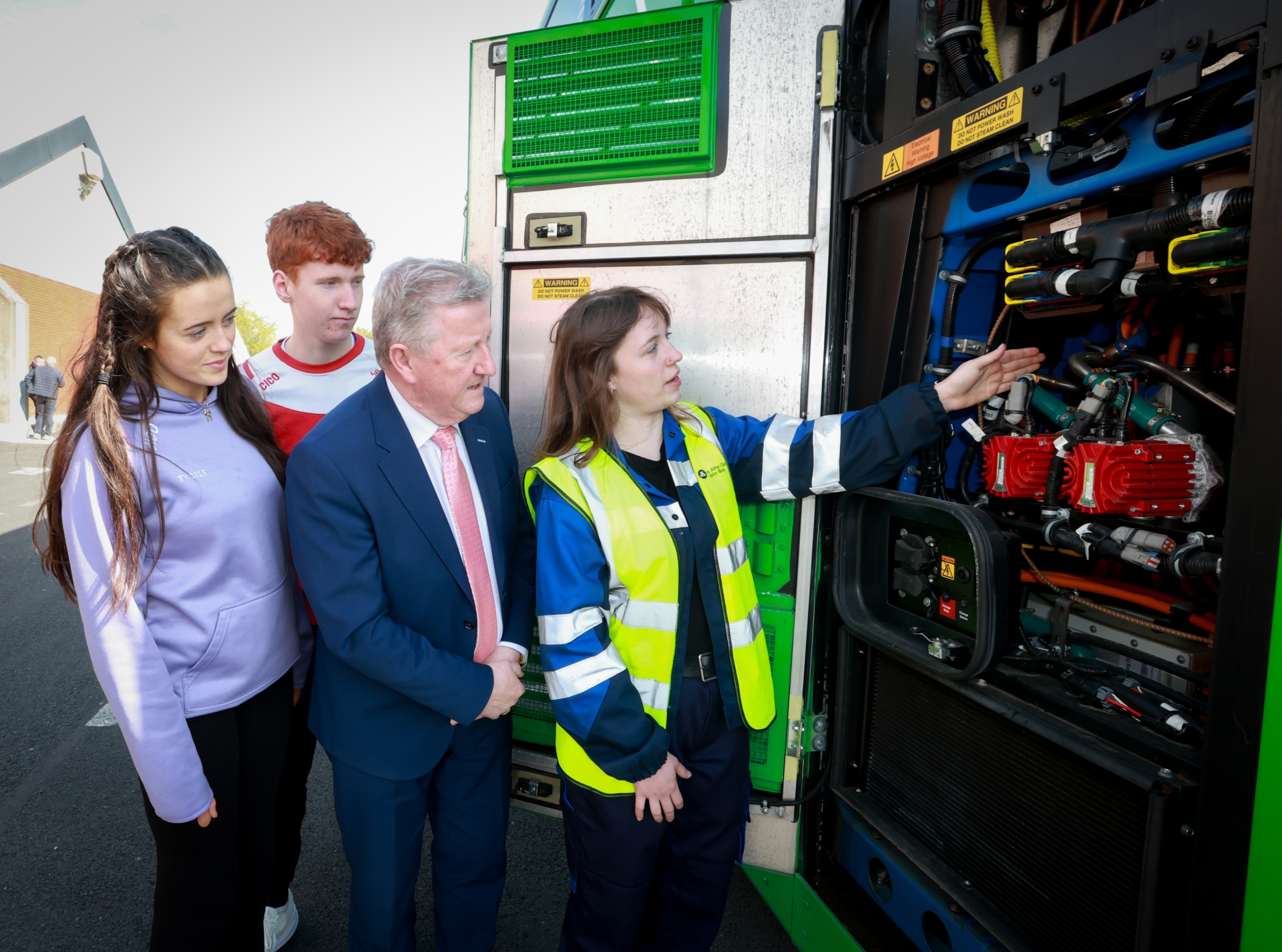 Minister Canney was joined by Dublin Bus CEO Billy Hann, who also met with students and exhibitors.