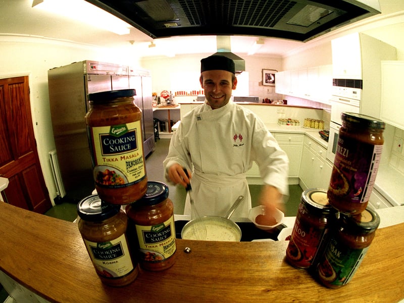 Inside Hazlewood Foods in August 1997. Pictured is  production development chef Philip Jarvis in the firm's kitchen.