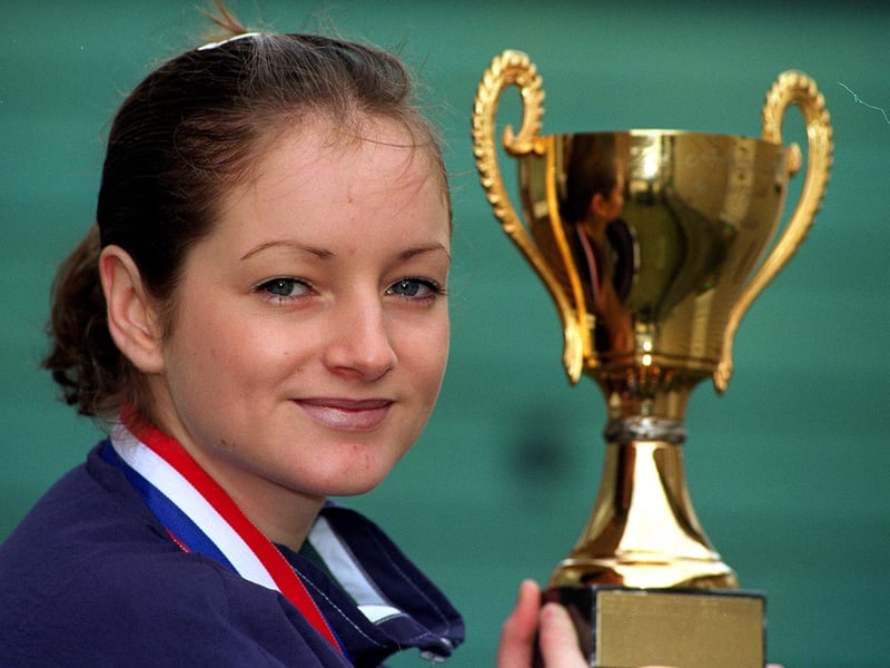 This is table tennis champion Emma Smith from Thorpe Willoughby pictured in  December 1997.