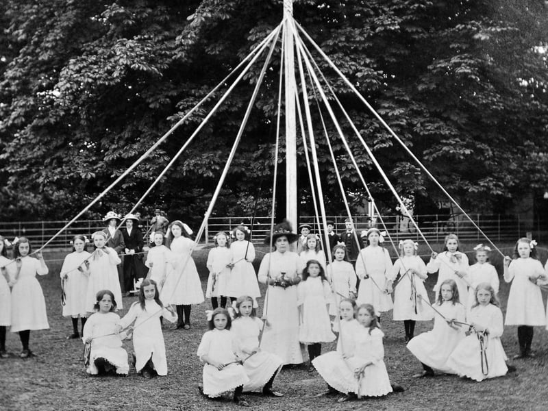 Children around a maypole in Shifnal. This undated postcard comes from the collection of Bridgnorth postcard collector Ray Farlow. There is no information on the reverse apart from “Shifnal” written in modern hand.